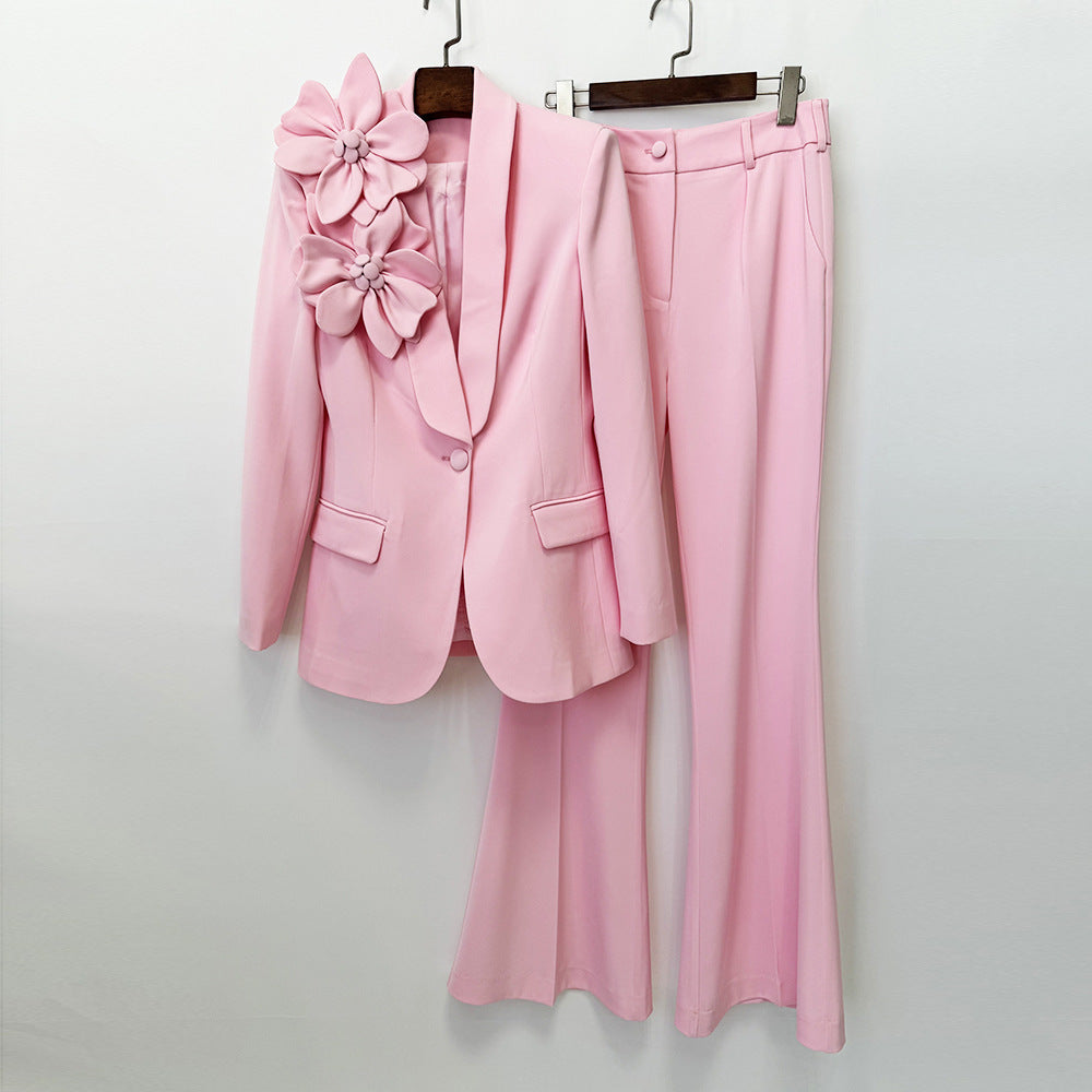 Women's Solid Color Flower Loose Suit Set – Premium 0 | RICALOUX