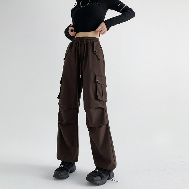 Korean Style Niche Drapey Cargo Pants For Women by Ricaloux