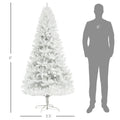 6ft Unlit Artificial White Christmas Tree, Holiday Décor With 1000 Branch Tips, Auto Open And Steel Base – Premium 0 | RICALOUX