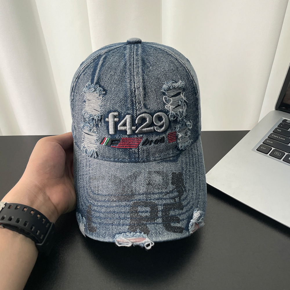 Monochromatic Three-dimensional Embroidered Frayed-edge Personalized Print Brim Trendy Casual Baseball Cap Suitable For Street And Travel Use – Premium 4 | RICALOUX