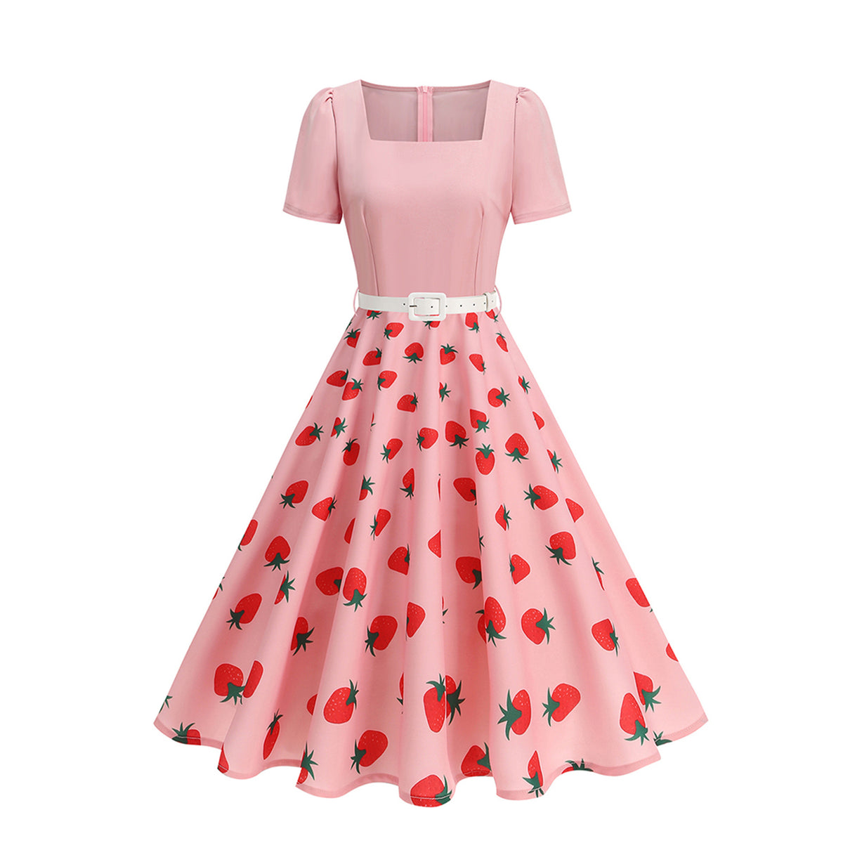 Retro Floral And Polka-dot Print Dress by Ricaloux