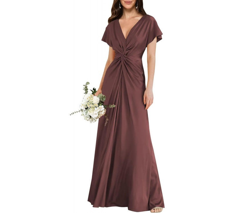 Chiffon Short-sleeve A-line Dress For Women by Ricaloux