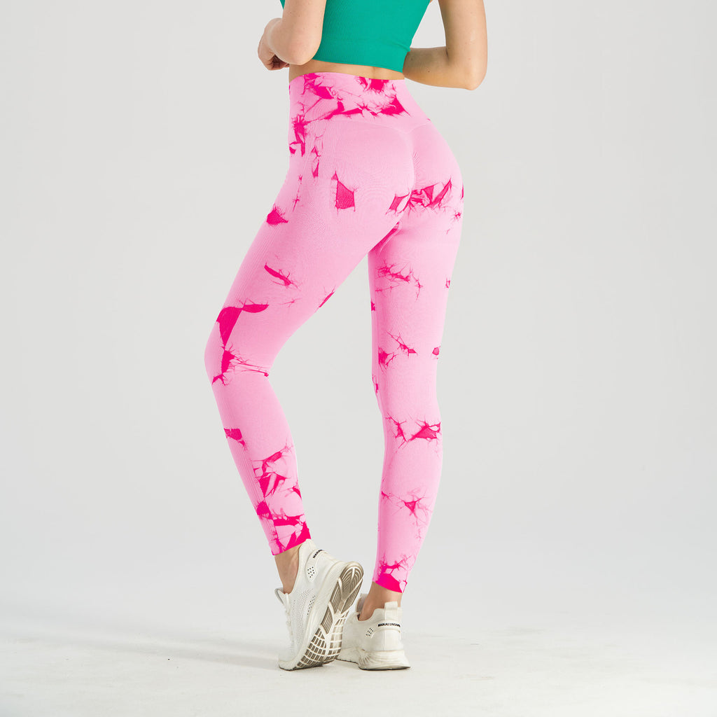 Womens Seamless Knitted Tie-Dye Yoga Pants by Ricaloux