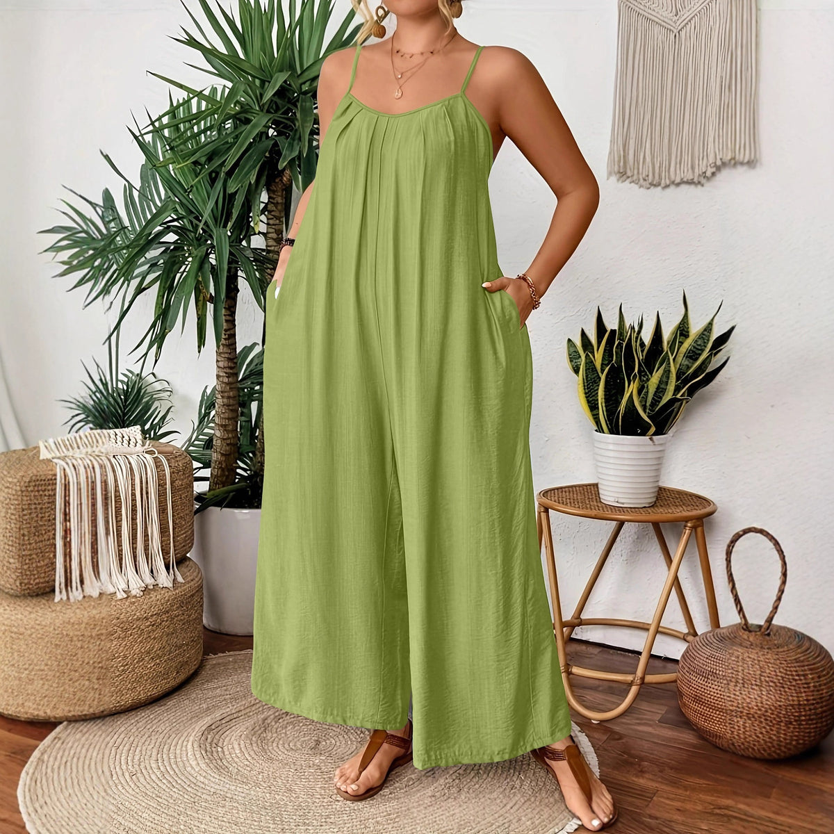 Chic Casual Strap Wide-leg Jumpsuit by Ricaloux