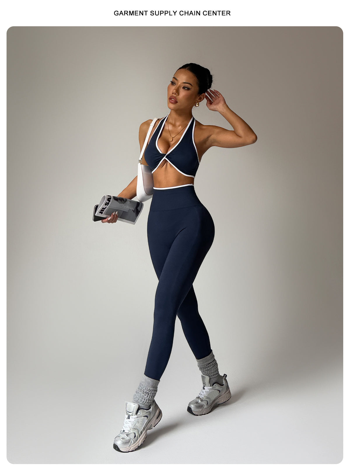 Seamless Color Block Yoga Outfit Set, Including Sports Bra And Long Pants For Fitness by Ricaloux