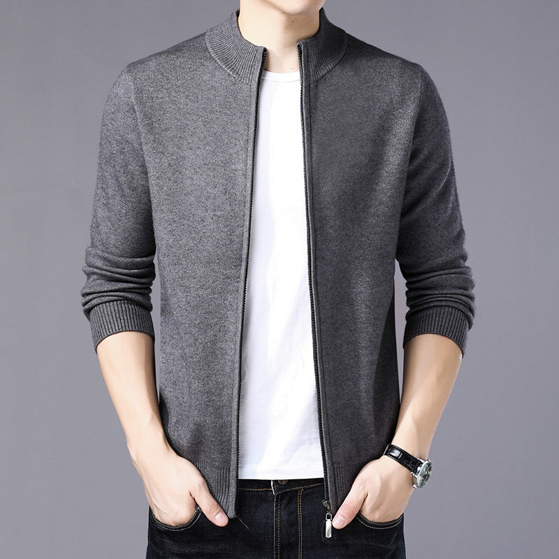 Mens Thickened Warm Solid-color Sweater by Ricaloux