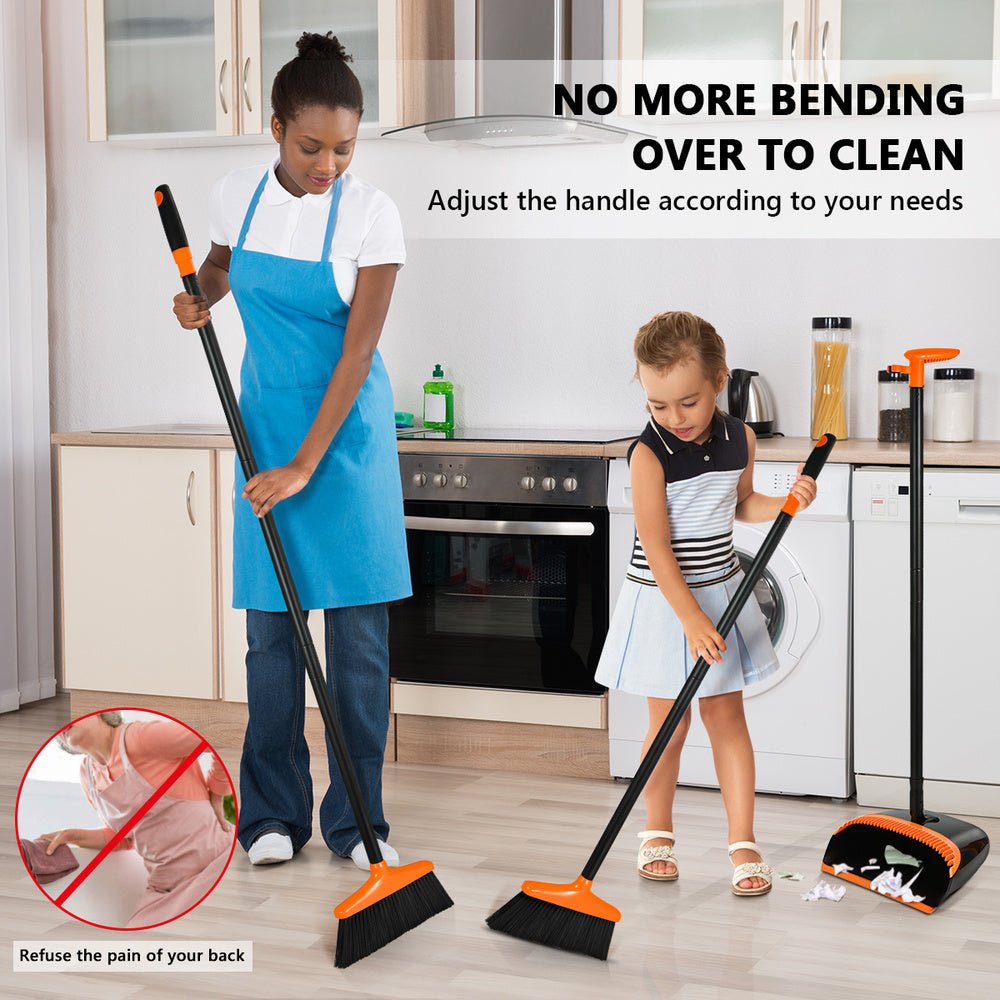 Stable Space-saving Broom And Dustpan For Office Classroom Home Kitchen Household Cleaning Tool - RICALOUX