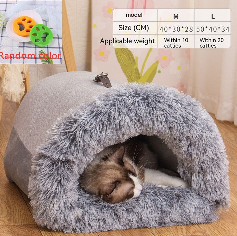 New Splice Portable Pet Nest Portable Autumn And Winter Warm Dog Nest Moisture-proof Long Fur Cat Nest Cross Border Pet Nest by Ricaloux