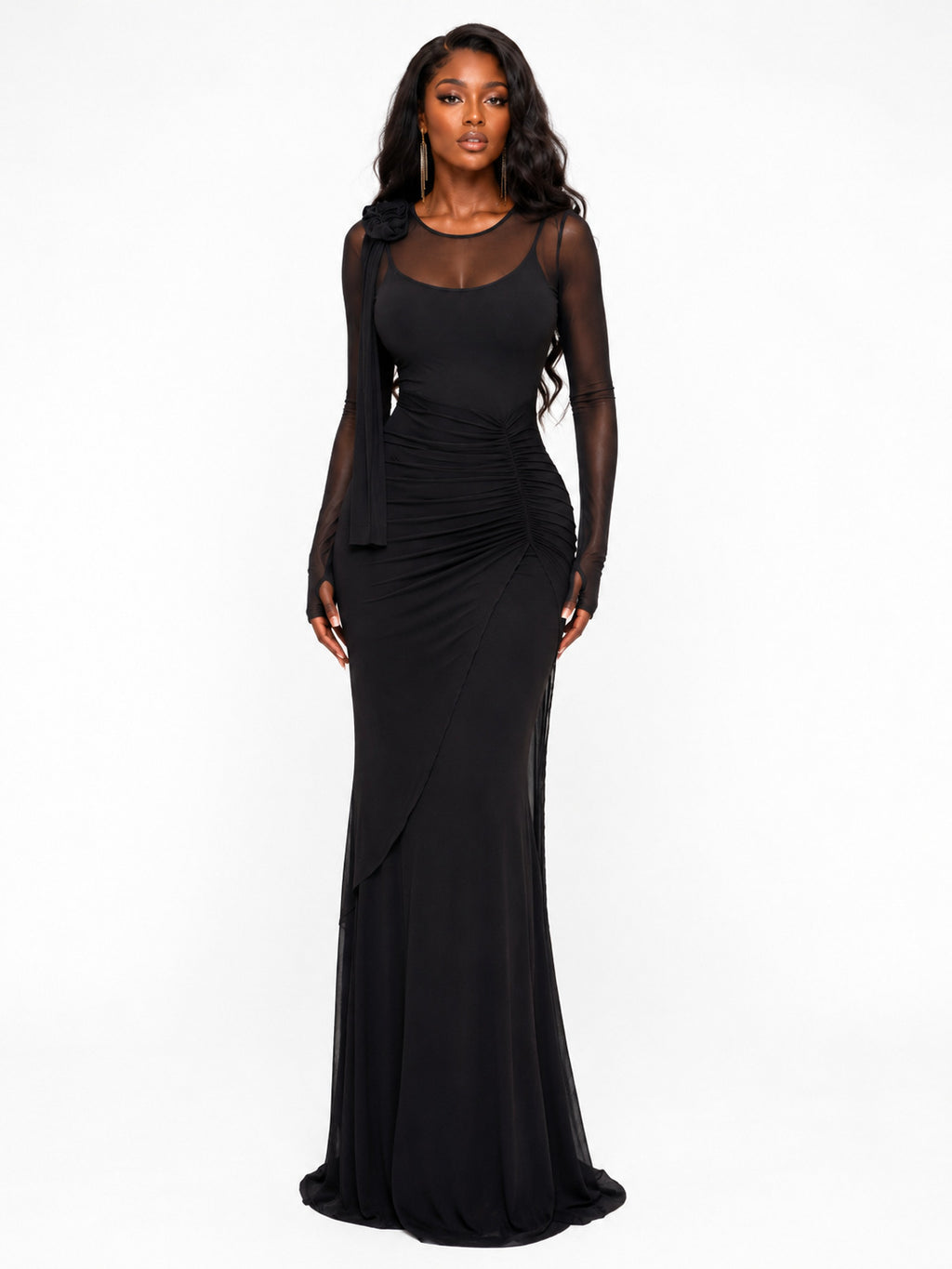 Sheer Mesh Slimming Dress by Ricaloux