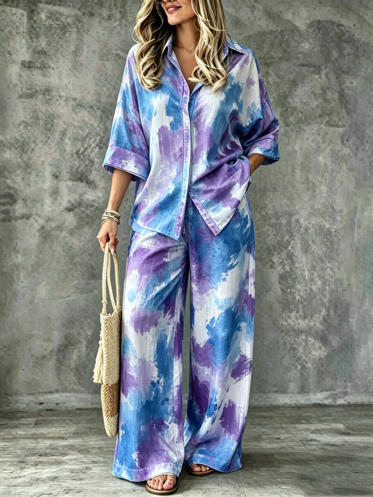 Spring Summer Womens Shirt Set With Digital Print – Premium 0 | RICALOUX