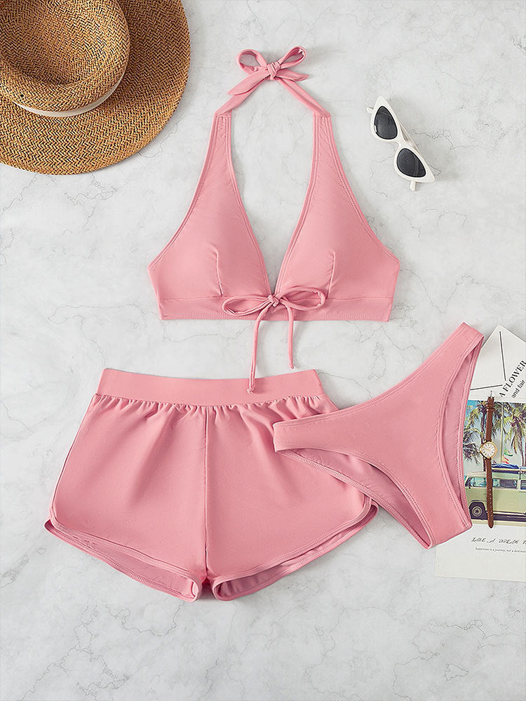 Three-piece Sexy Halter-style Two-piece Swimsuit by Ricaloux