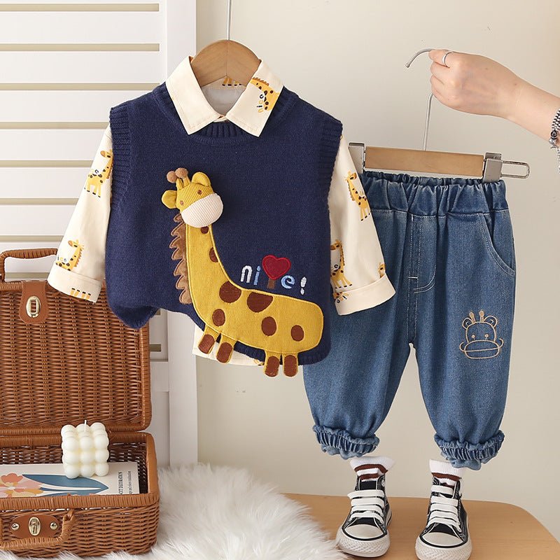 Boys Autumn Clothing Suit Baby Giraffe - RICALOUX