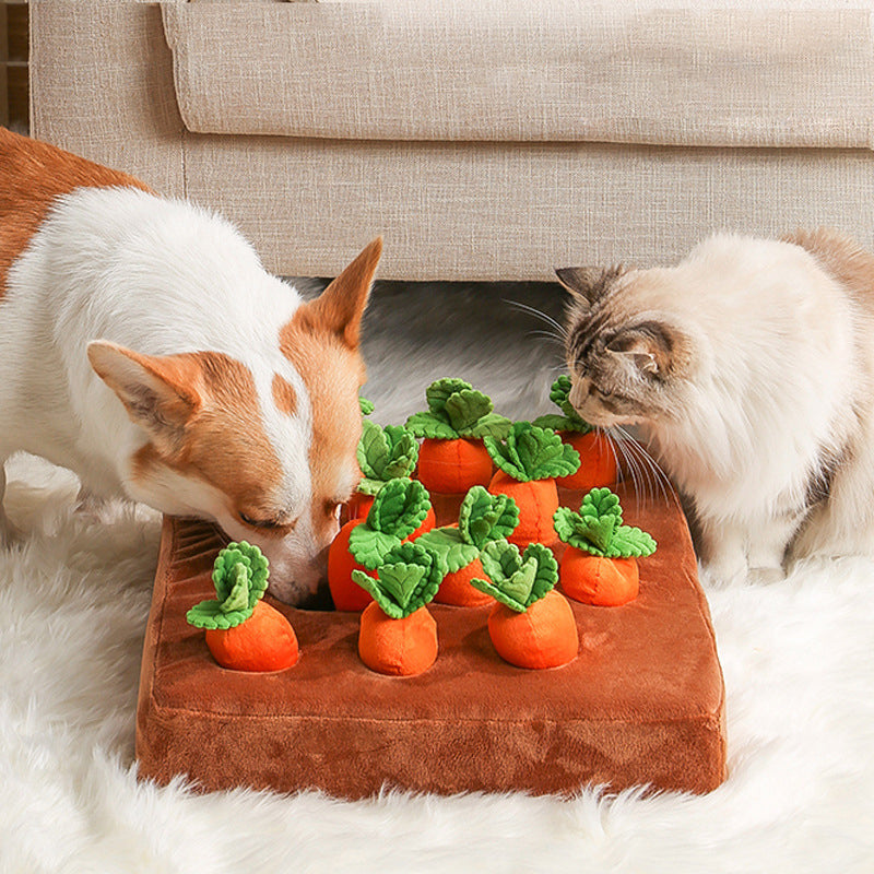 Pet Dog Toys Carrot Plush Toy Vegetable Chew Toy For Dogs Snuffle Mat For Dogs Cats Durable Chew Puppy Toy Dogs Accessories by Ricaloux