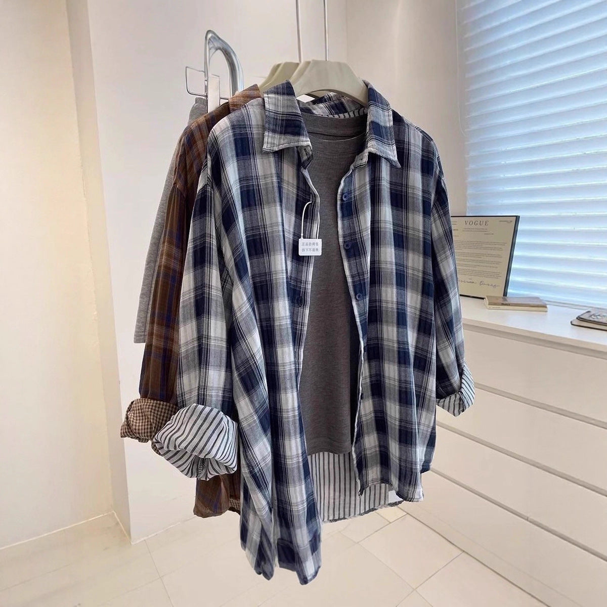 Fashionable Loose-fit Laid-back Vintage-style Versatile Blouse Cardigan Top – Premium 0 | RICALOUX