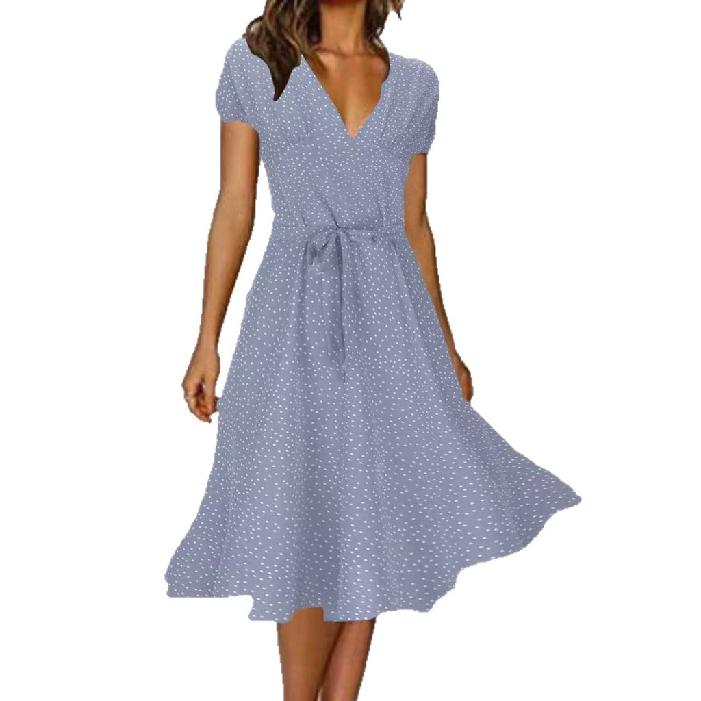 Womens Short-sleeve Chiffon Dress by Ricaloux