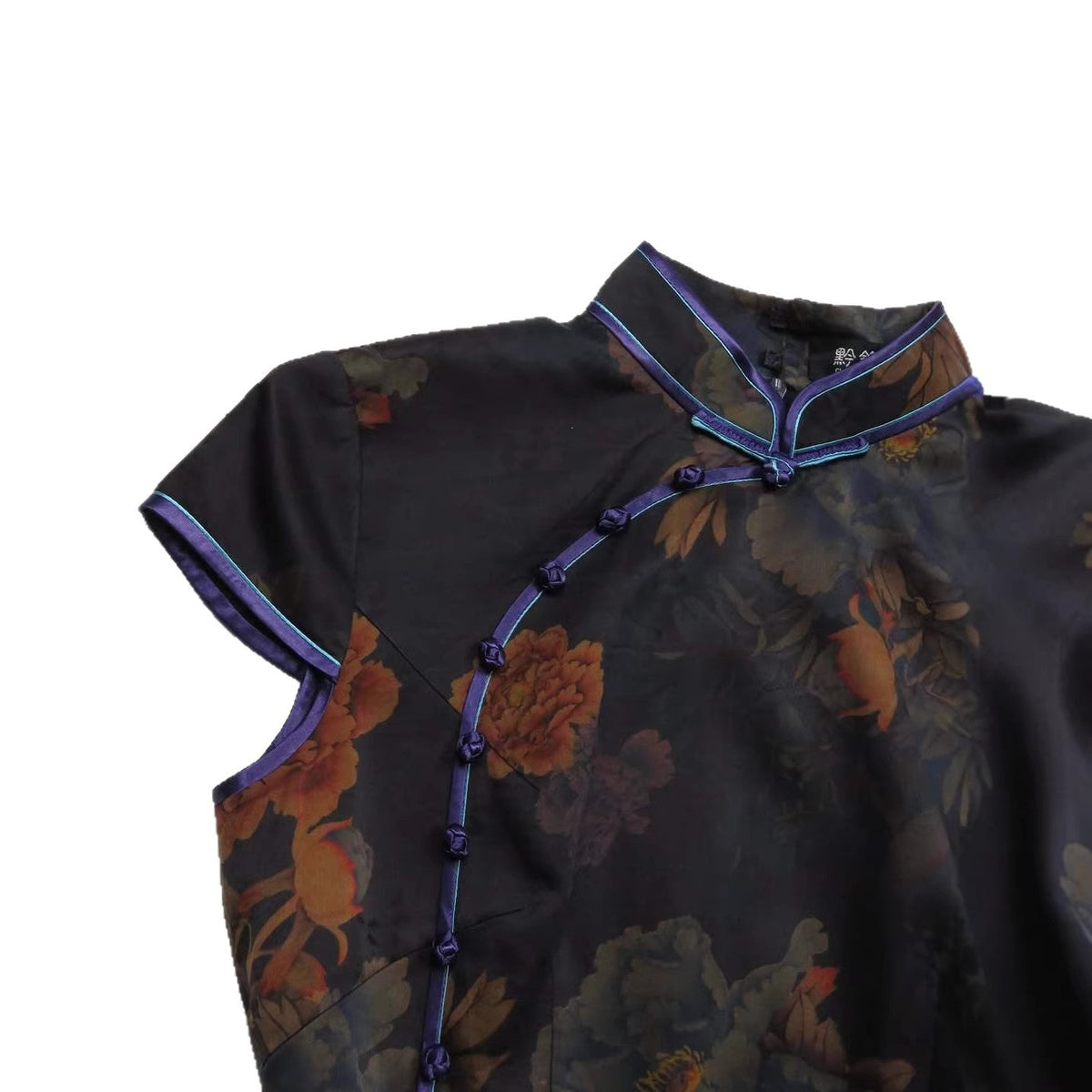 Chinese-style Vintage Stand-collar Slim-fit Waist-cinching Shirt by Ricaloux