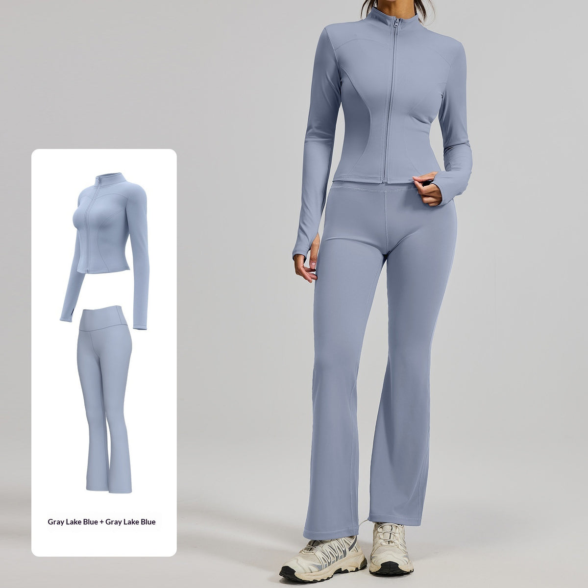 High-waisted Yoga Pants Wide-leg Tapered Workout Jogger Set by Ricaloux