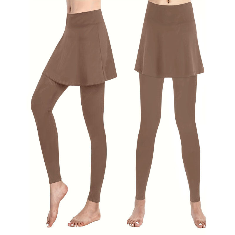 Women's High Waist Skirted Leggings 2 In 1 Flared Skirt Overlay Active Leggings For Yoga & Workout by Ricaloux