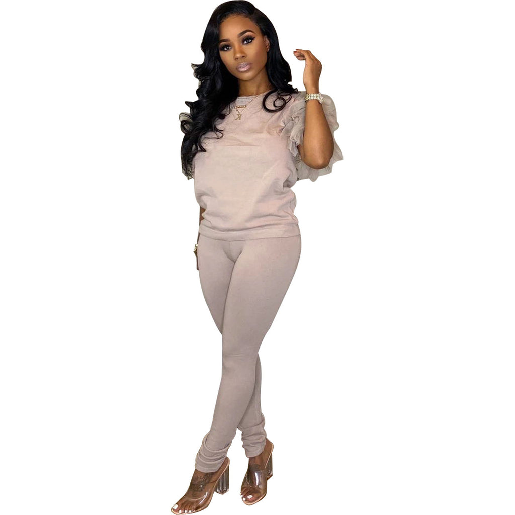 Fashionable Sporty Two-piece Set In Multiple Colors With Ruffled Edges – Premium 0 | RICALOUX