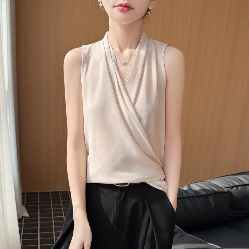 Versatile Figure-flattering Pleated Top With A Cinched Waist by Ricaloux