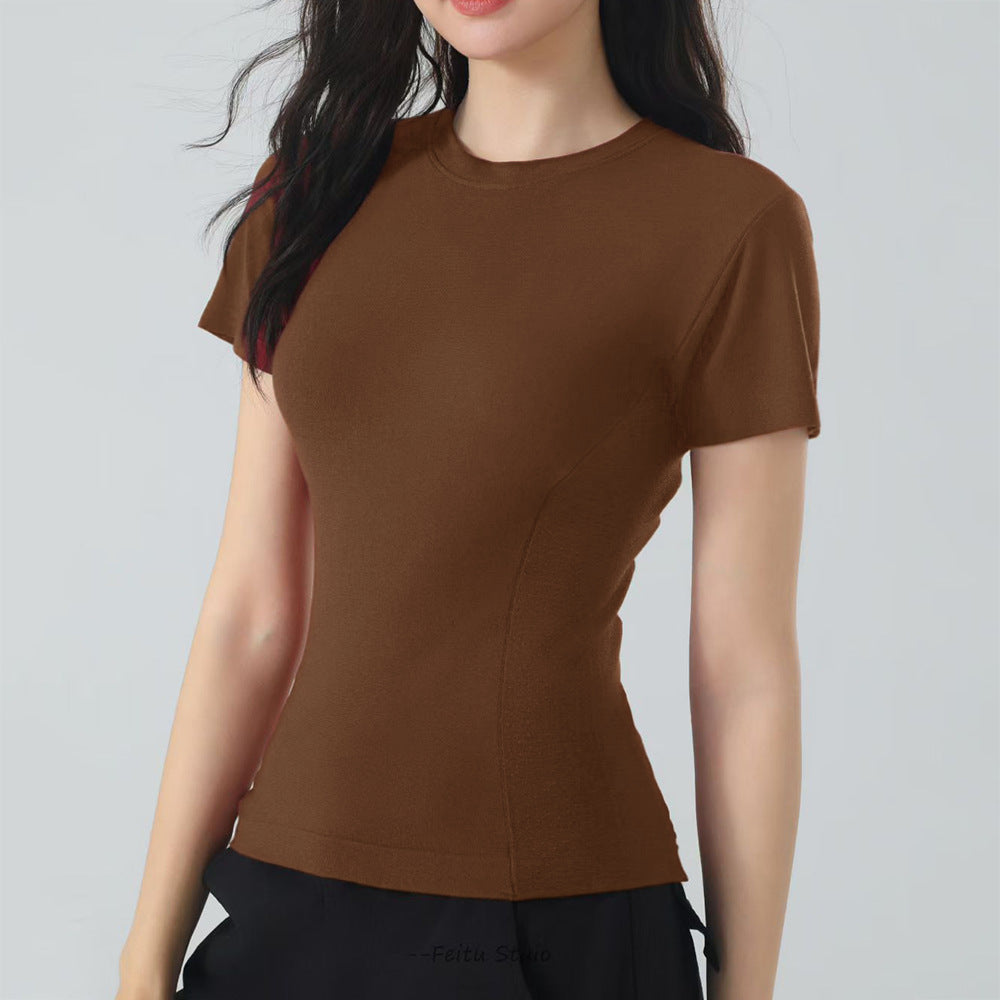 Womens Tightfitting Short Sleeve Yoga Top – Premium 0 | RICALOUX
