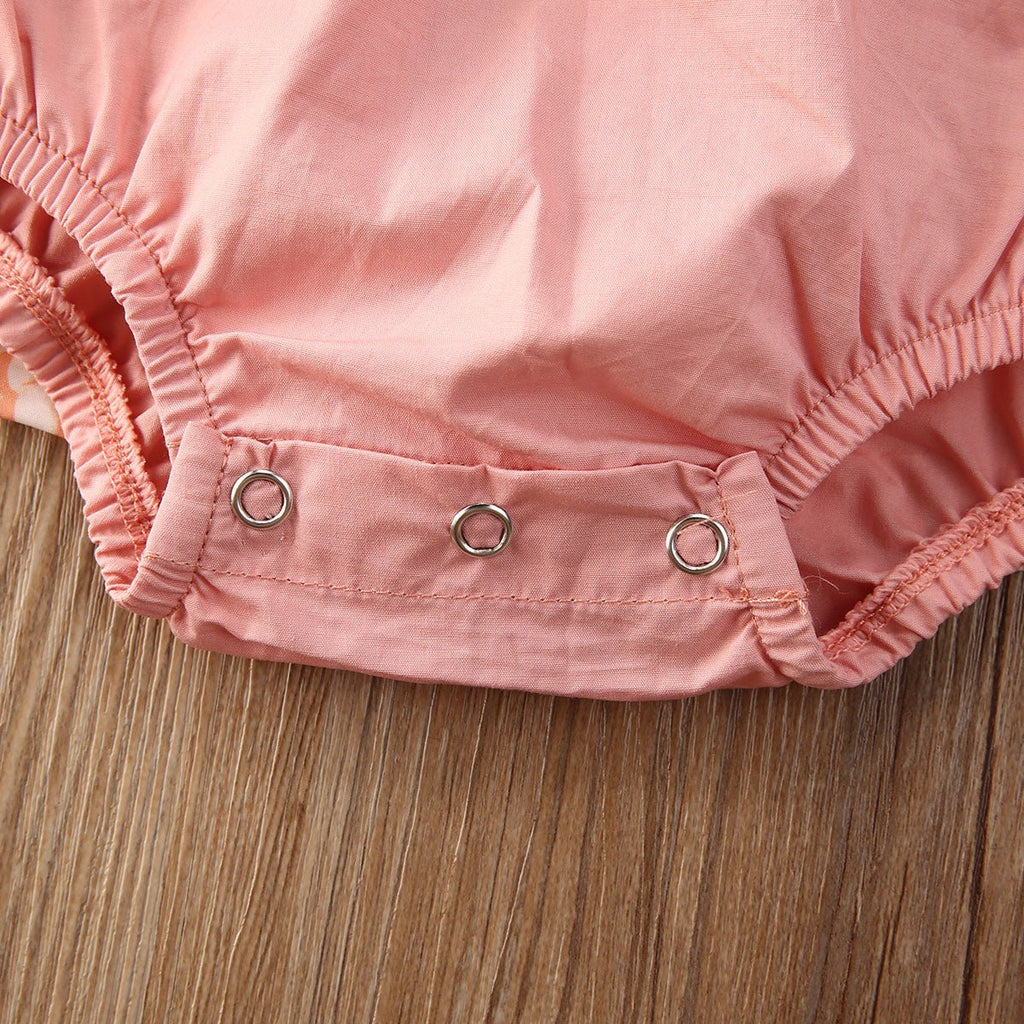 Girl Princess Clothes Baby Romper Girls Floral Lace V Neck Sleeveless Jumpsuit Newborn Headband Kid Outfits Summer Clothing - RICALOUX