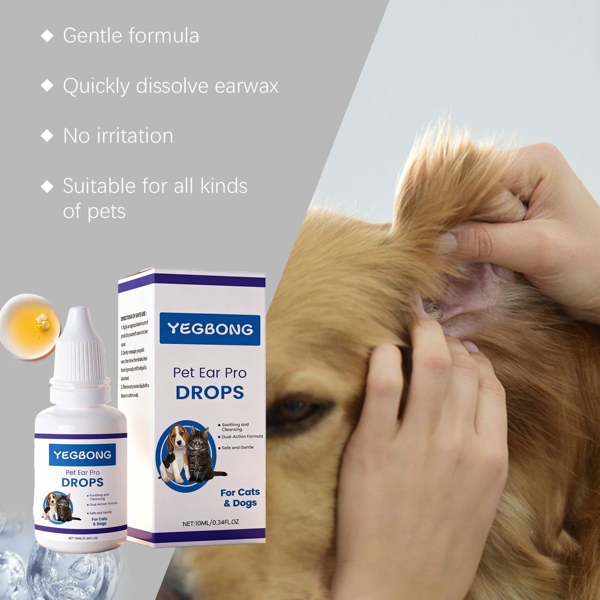 Pet Ear Care Solution For Gentle Cleaning by Ricaloux