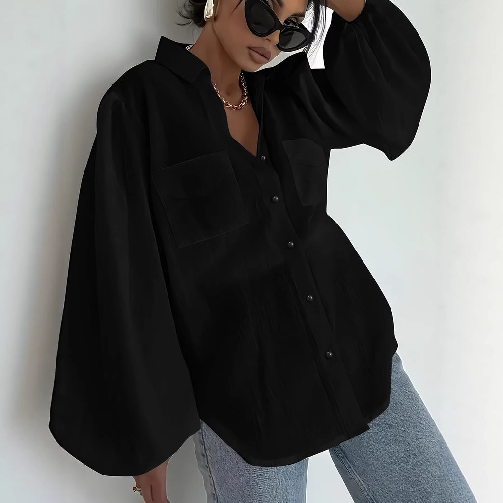 Solid-color Long Sleeves With Double Flap Pockets And A Lapel Collar – Premium 0 | RICALOUX