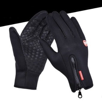 Outdoor Waterproof Gloves Touch Screen Windproof Riding Zipper Sports Winter Warm Fleece Mountaineering Gloves - RICALOUX