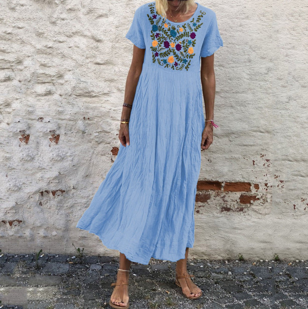 Women's boho long skirt sleeveless loose dress - RICALOUX