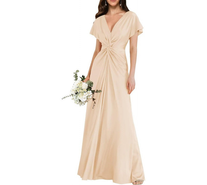 Chiffon Short-sleeve A-line Dress For Women by Ricaloux