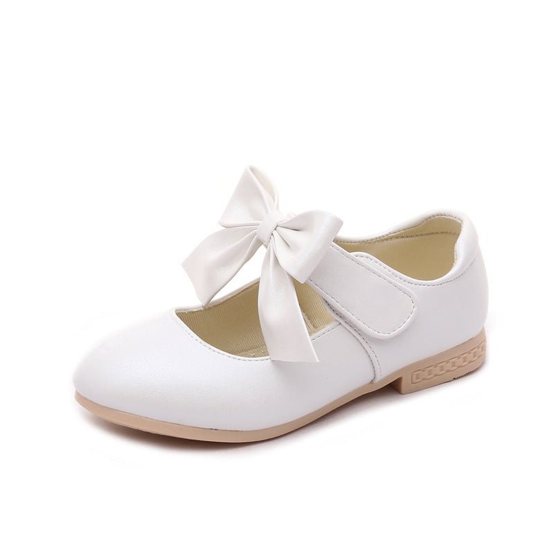 Girls Shoes White Leather Shoes Bowknot Girls Children Princess Shoes - RICALOUX