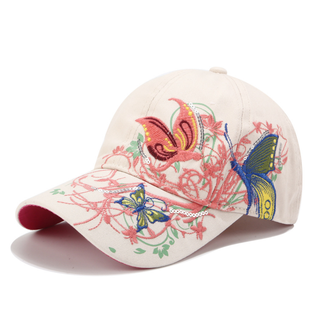 Summer Women's Embroidered Flower And Butterfly Sequin Fashion Trend Sun Hat For Outdoor Outings, Summer Shopping, Vacation - Versatile Hat – Premium 4 | RICALOUX