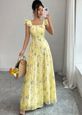 Womens Spaghetti-strap Floral French-style Dress by Ricaloux