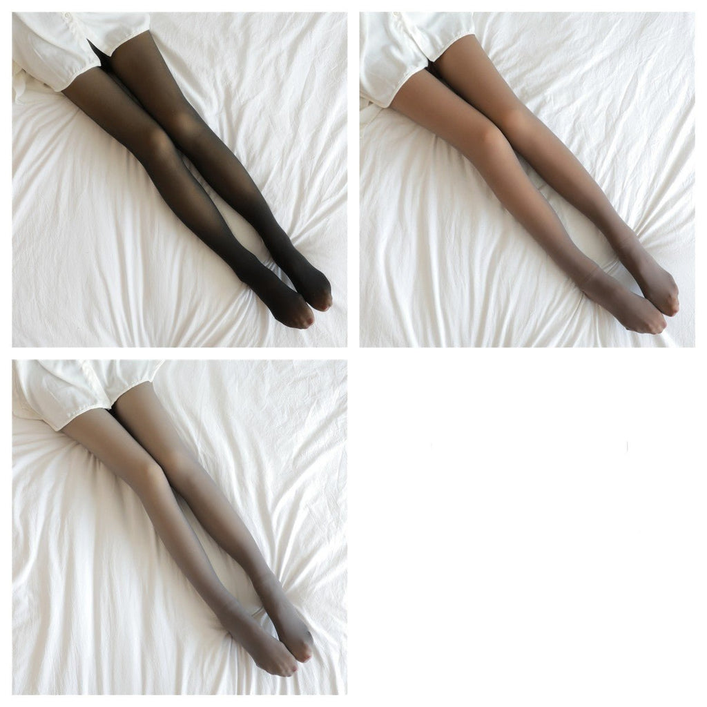Fake Translucent Plus Size Leggings Fleece Lined Tights Fall And Winter Warm Fleece Pantyhose Women Fleece Lined Pantyhose Thermal Winter Tights - RICALOUX