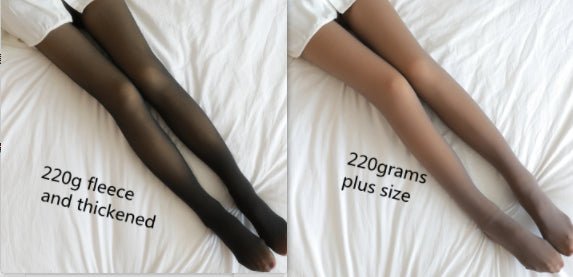 Fake Translucent Plus Size Leggings Fleece Lined Tights Fall And Winter Warm Fleece Pantyhose Women Fleece Lined Pantyhose Thermal Winter Tights - RICALOUX