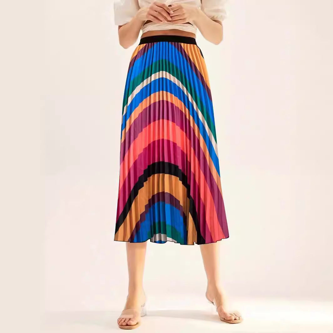 Waist-graduated Versatile Pleated Midi Skirt That Flatters The – Premium 0 | RICALOUX