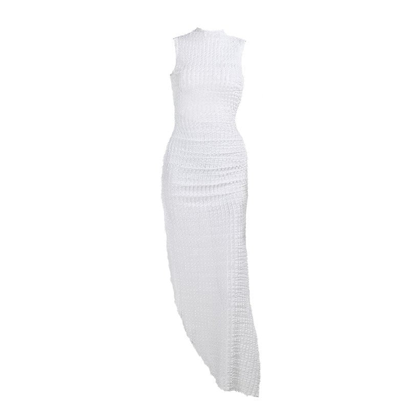 New Fashion Camisole Texture Backless Slit Tight Dress - RICALOUX