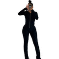 Womens Fashion Ribbed-Stripe Casual Sports Set by Ricaloux