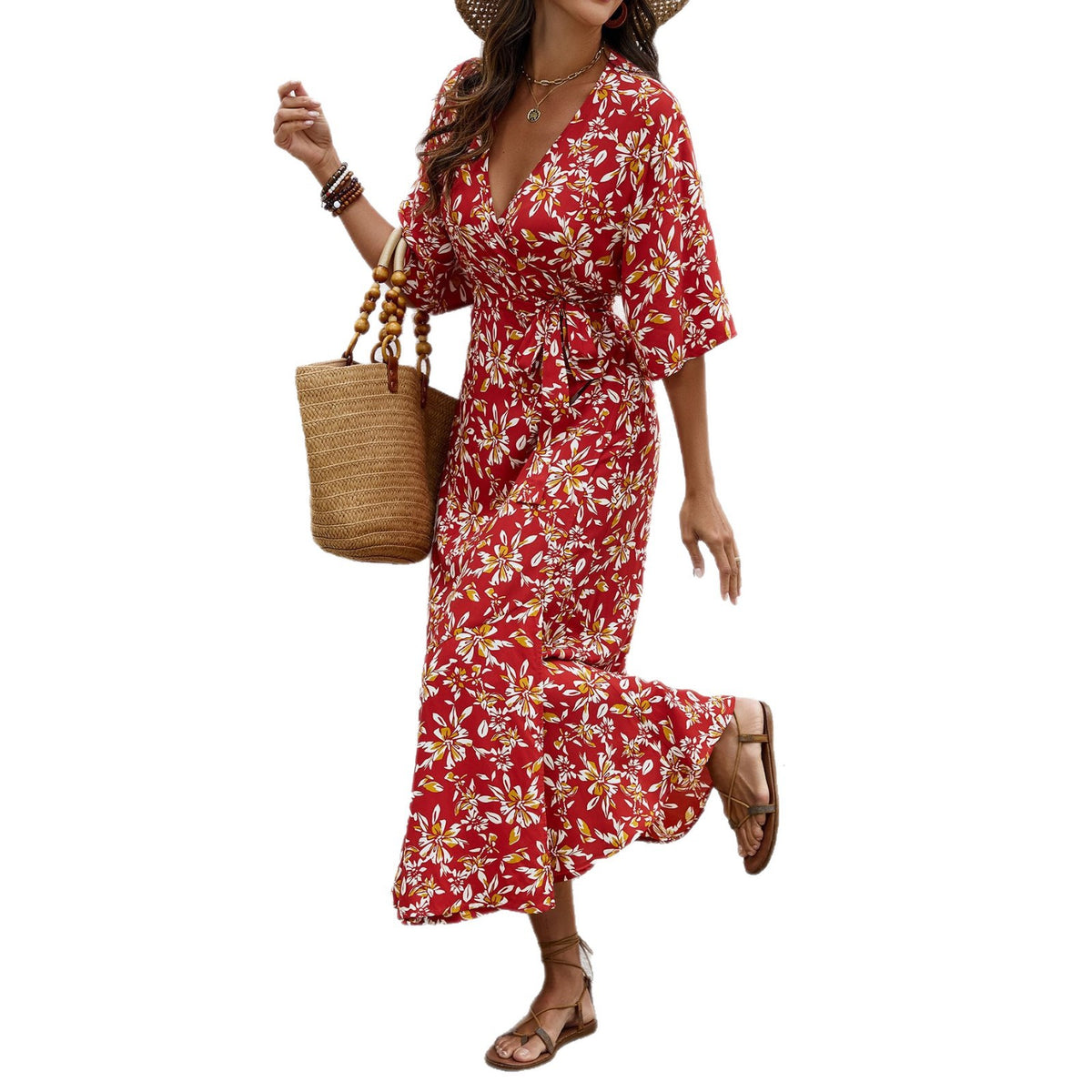 Strap-style Half-sleeve Sheath Dress For Women – Premium 0 | RICALOUX