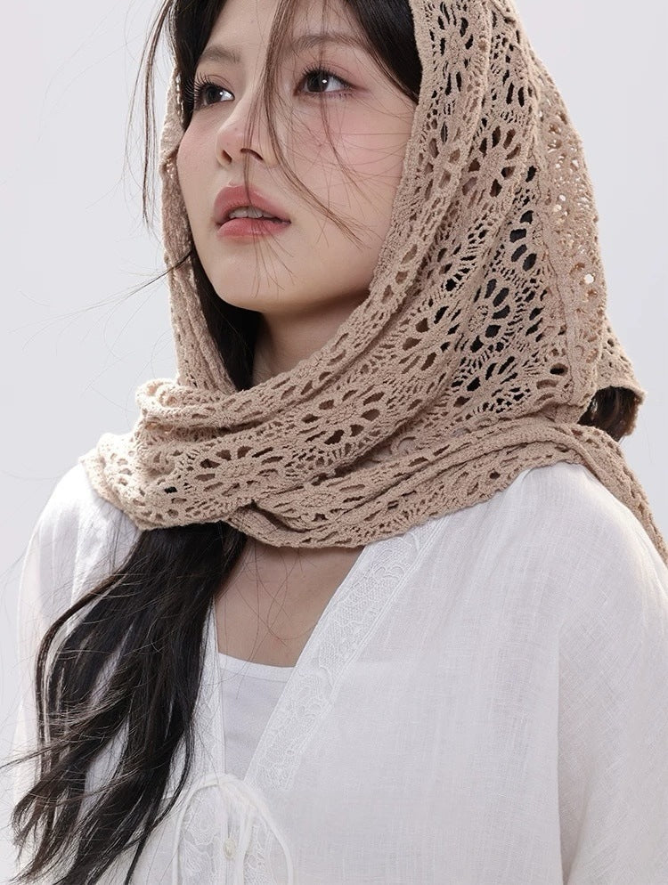 New Crochet Womens Triangle Scarf Ethnic-Style SpringAutumn Scarf by Ricaloux