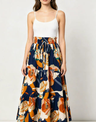 High-waisted A-line Skirt Bohemian-style Printed Flared Skirt – Premium 0 | RICALOUX