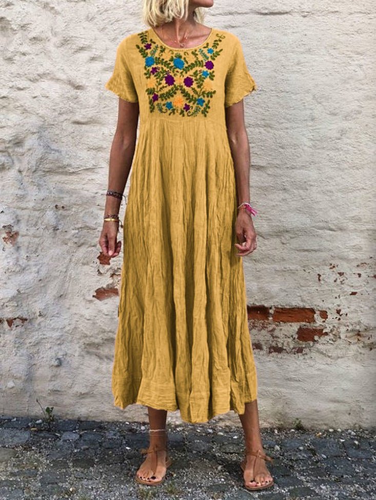Women's boho long skirt sleeveless loose dress - RICALOUX