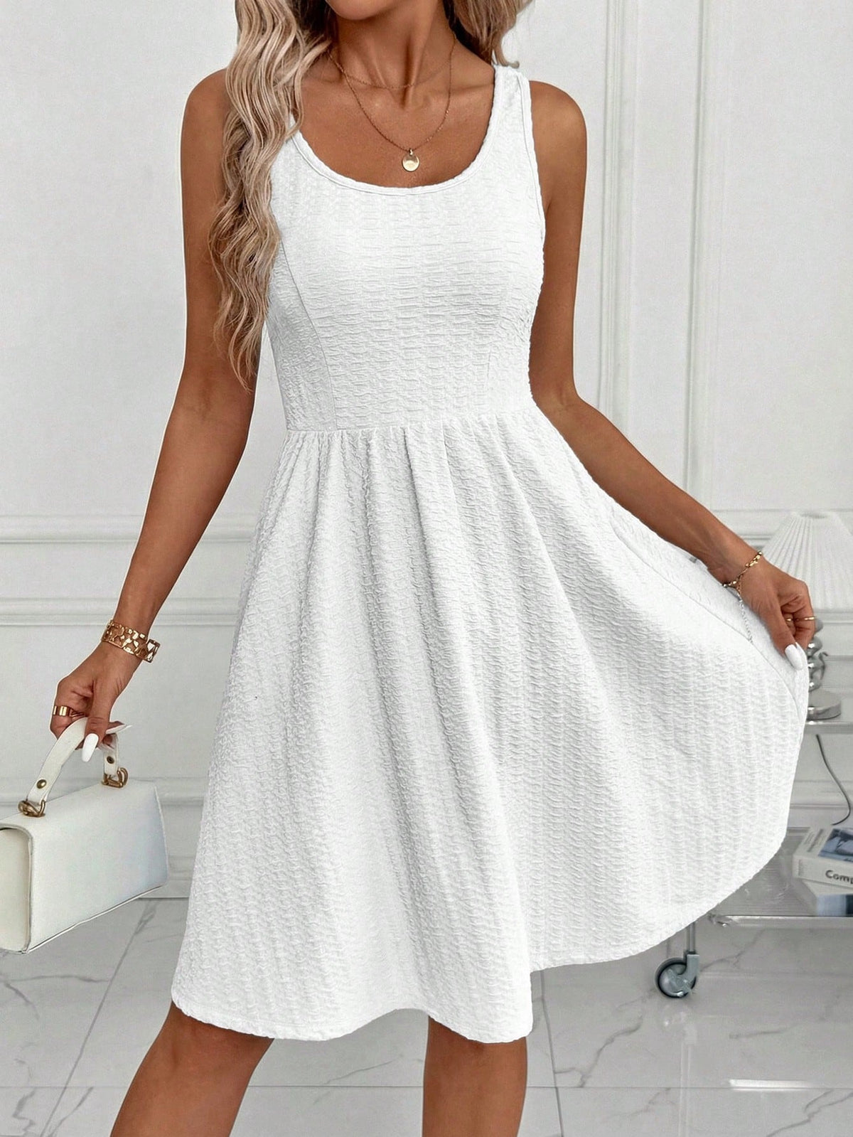 Womens Fashion Sleeveless Vest Dress by Ricaloux