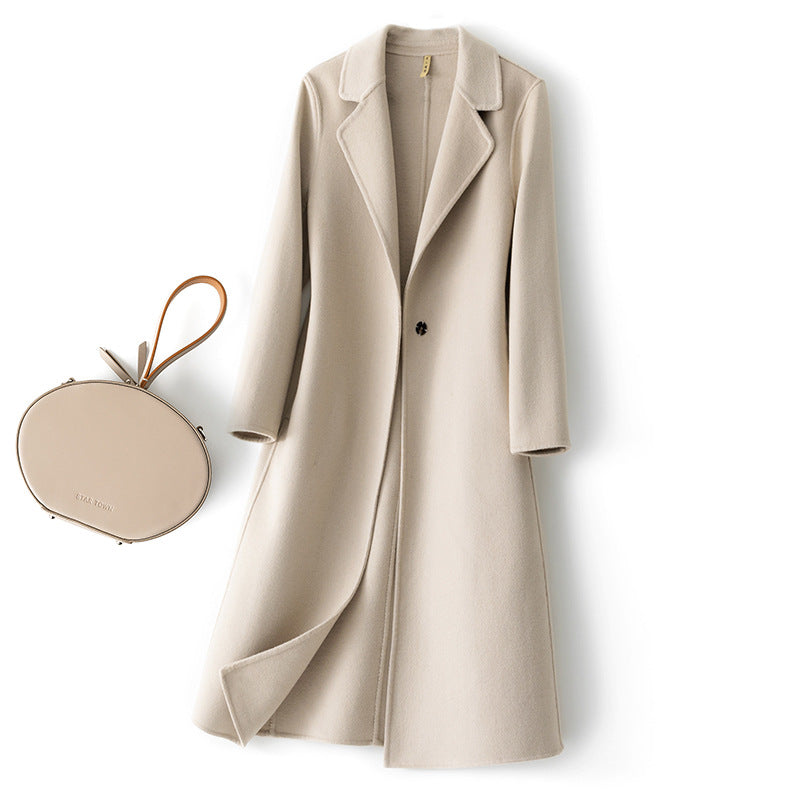Cashmere Coat Womens Mid-length Wool Outerwear by Ricaloux