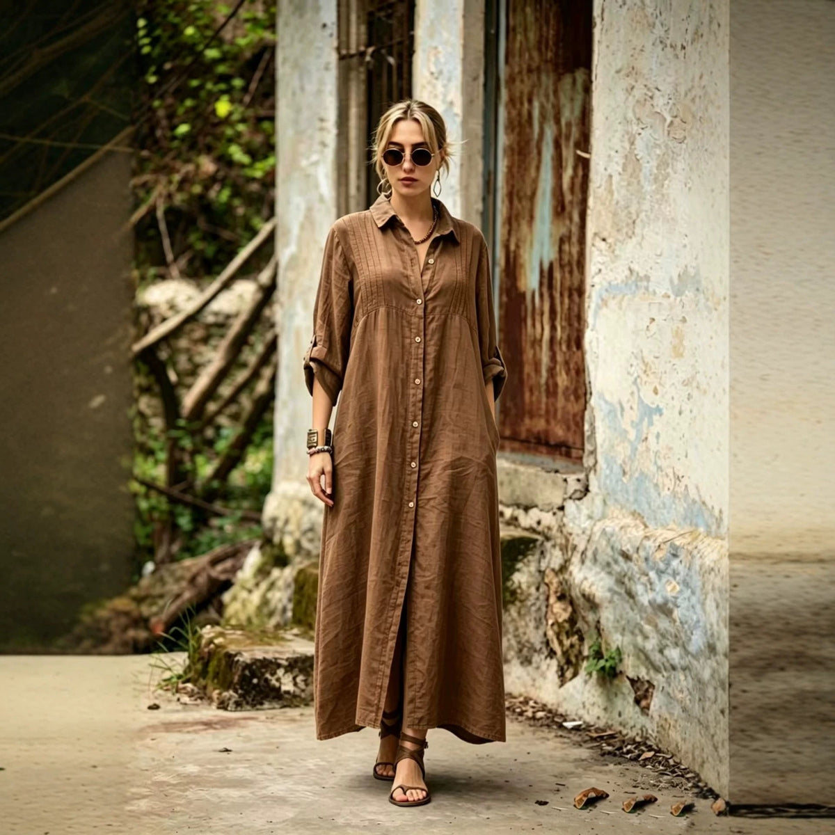 Elegant Simple Loose-fit Fashionable Long Dress – Premium 0 | RICALOUX
