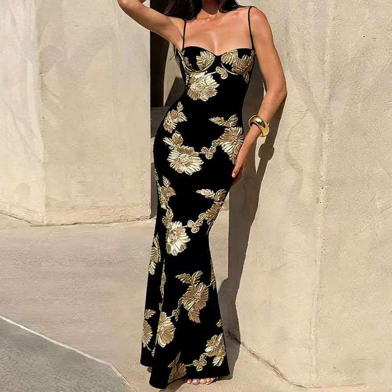 Strapless Backless Dress Long Sheath Skirt by Ricaloux