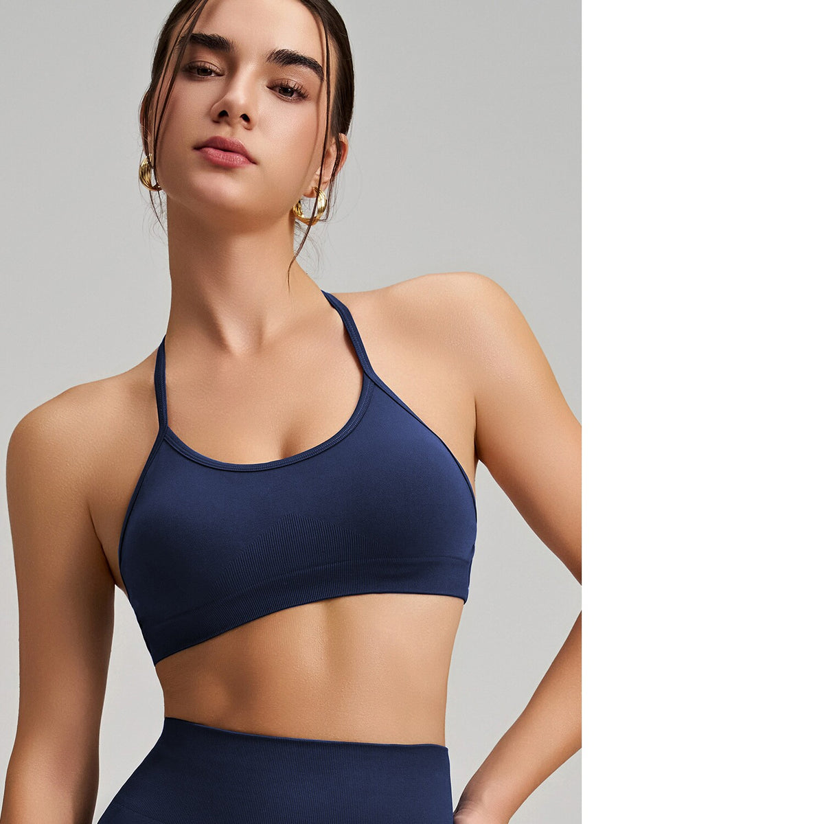 Women's Seamless Thin Strap Cross Back Yoga Outfit Set, Quick-Dry Tight Sports Fitness Bra For Running – Premium 4 | RICALOUX