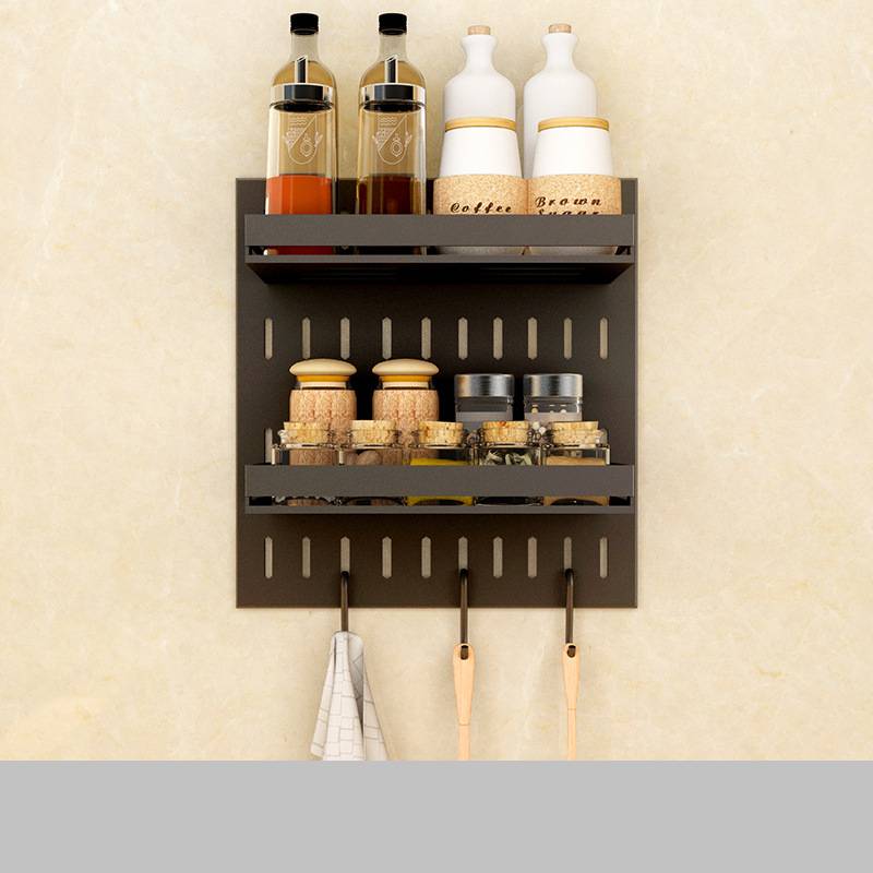 Stainless Steel Kitchen Wall Mounted Kitchen Storage Rack Hole Plate - RICALOUX