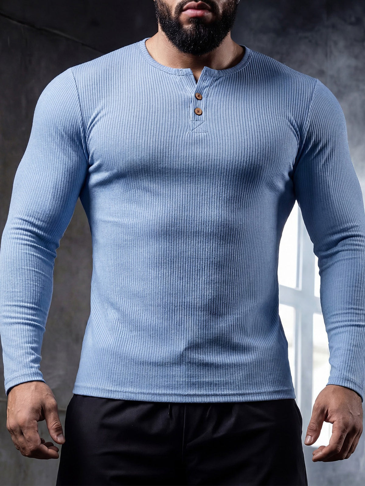 Muscle-fit Sporty-casual Half-button-down Long-sleeve – Premium 0 | RICALOUX